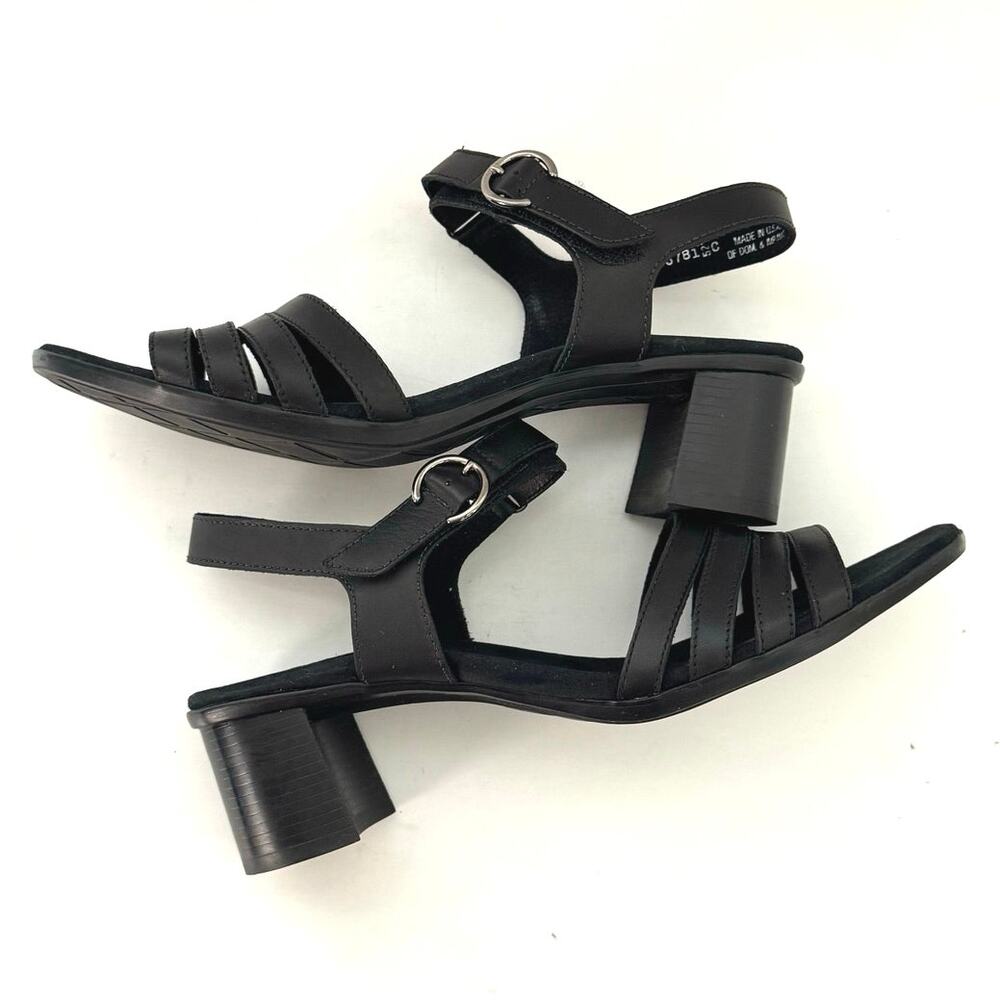 Munro Women’s Hallie Black Leather Slingback Block Heel Sandal Size 8.5 M - Picture 10 of 12